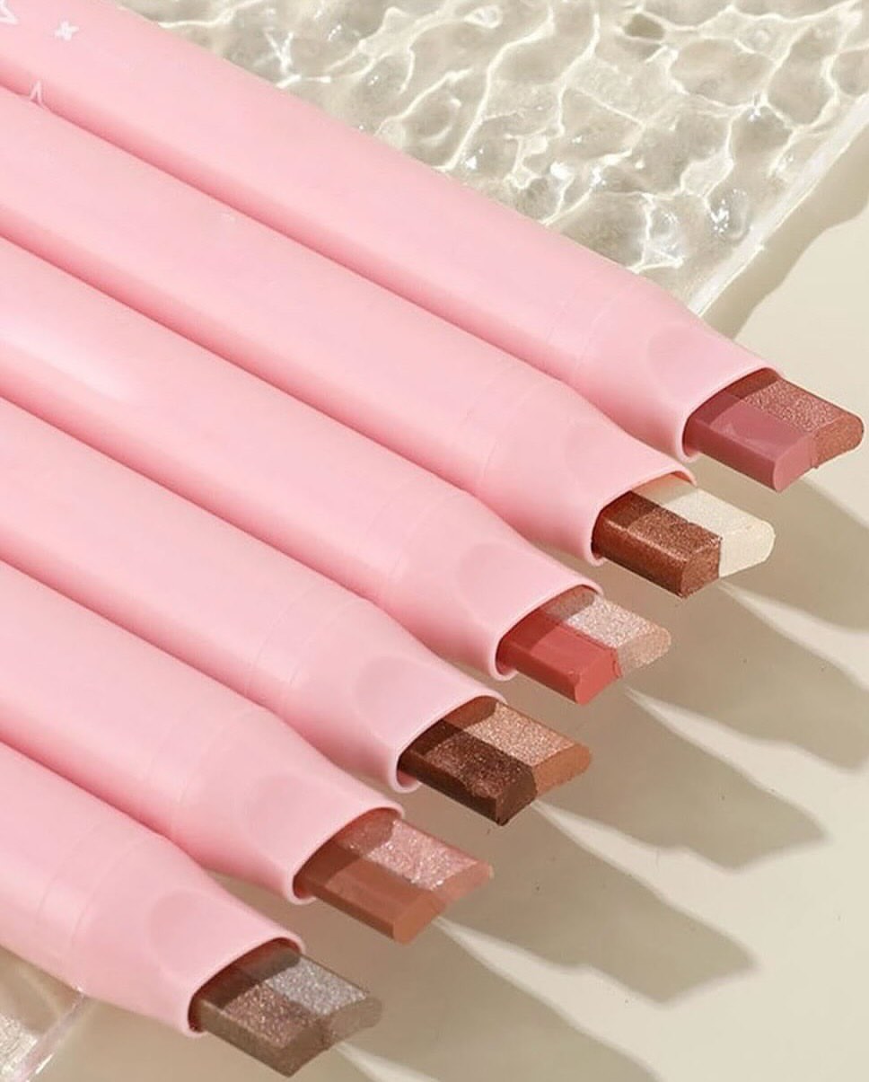 Dragon Ranee 2 Color Creamy Eyeshadow Stick - Dual Shade Velvet Makeup Pen Double Color - 1