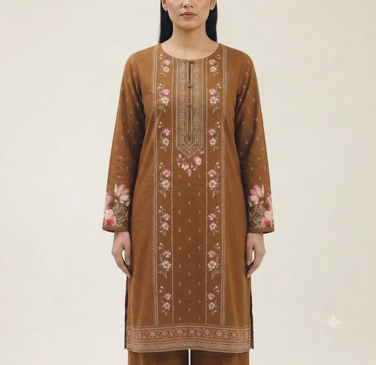 Elegant Floral 3-Piece Unstitched Lawn Suit – Summer Collection