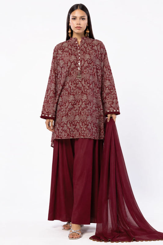 Elegant Floral 3-Piece Unstitched Lawn Suit – Summer Collection