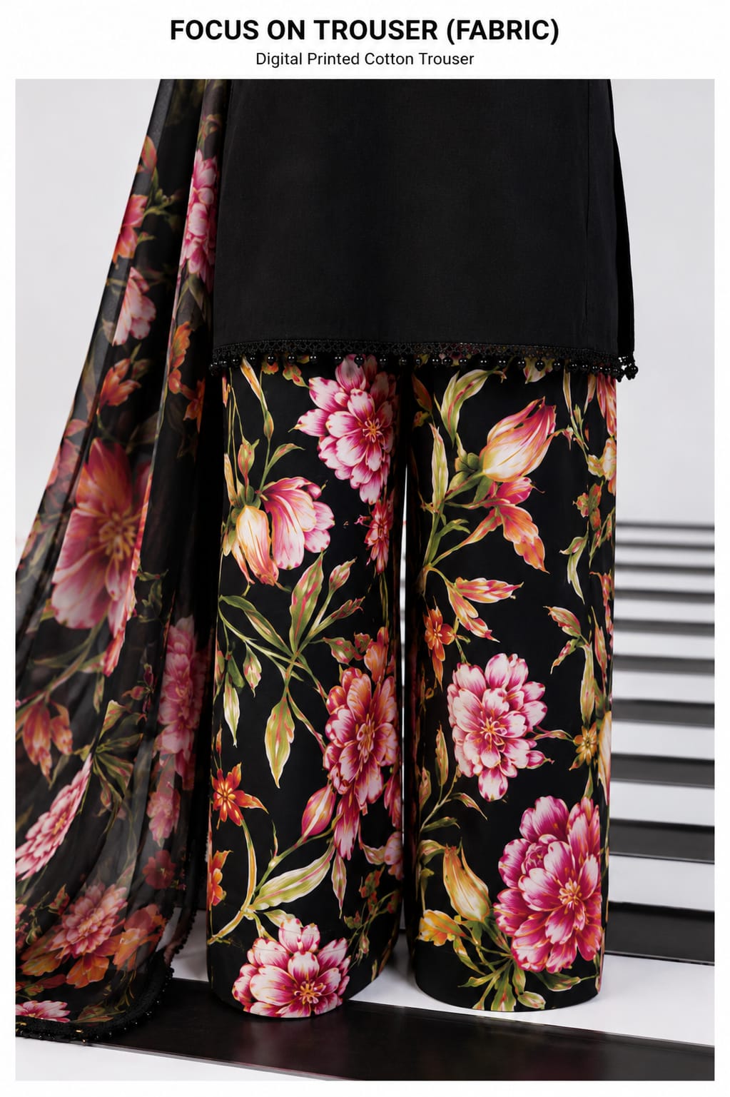Elegant Maroon Printed Lawn 3-Piece Unstitched Suit | Summer Collection