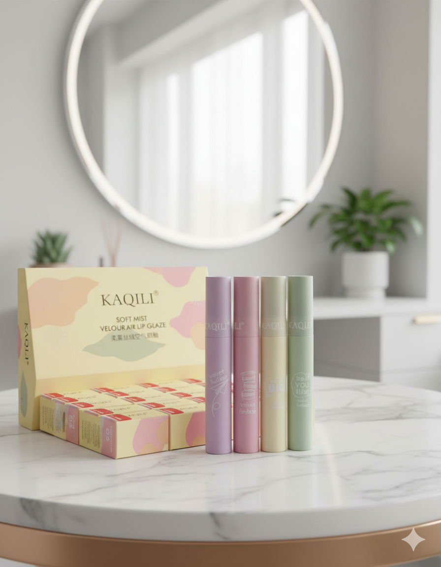 Kaqili Soft Mist Lipgloss – Velour Air Lip Glaze, Lightweight Matte Finish, Long-Lasting Hydration & Smooth Texture – Shades Of Red