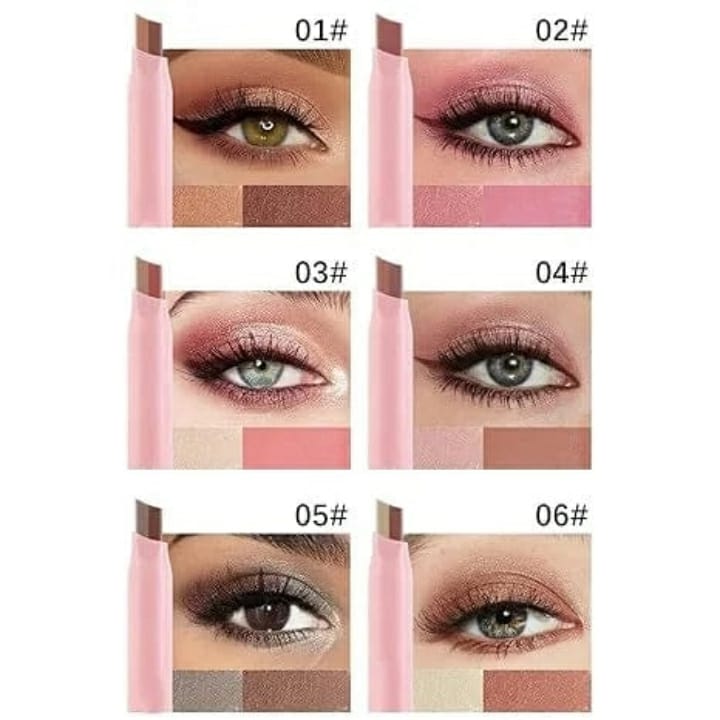 Dragon Ranee 2 Color Creamy Eyeshadow Stick - Dual Shade Velvet Makeup Pen Double Color - 1