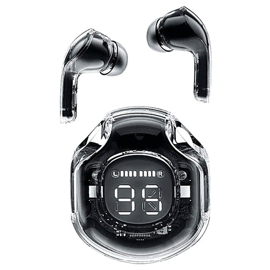 Air 39 Wireless Earbuds – Transparent Display, ENC Noise Cancellation & Bluetooth 5.3 Gaming Earbuds - Black