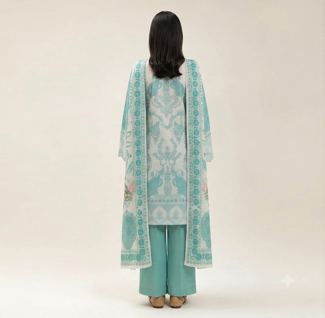 Elegant Maroon Printed Lawn 3-Piece Unstitched Suit | Summer Collection