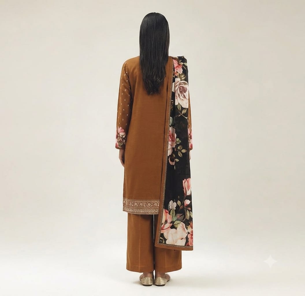 Elegant Floral 3-Piece Unstitched Lawn Suit – Summer Collection