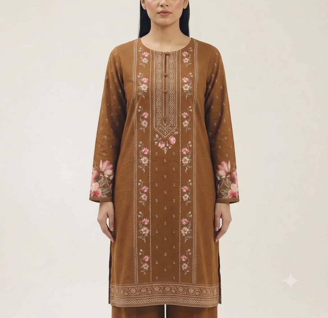 Elegant Floral 3-Piece Unstitched Lawn Suit – Summer Collection