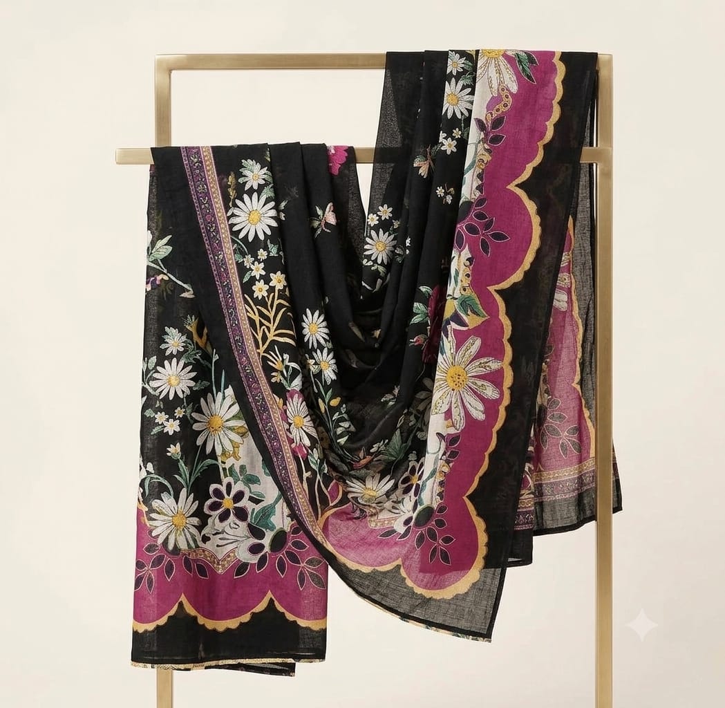 Elegant Floral 3-Piece Unstitched Lawn Suit – Summer Collection