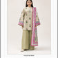Beechtree Unstitched 3-Piece Printed Lawn Suit – Floral Beige & Pink