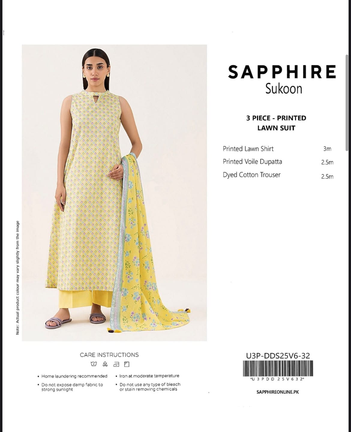 Sapphire Sukoon – Printed Lawn 3-Piece Unstiched