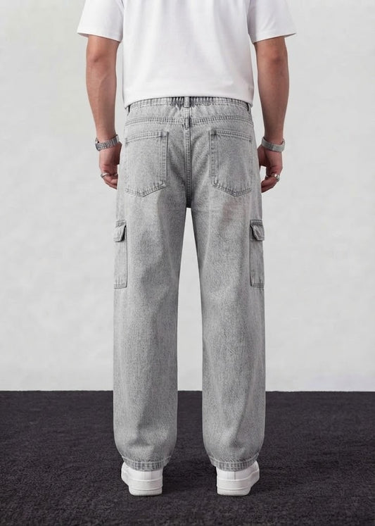 grey vintage cargo jeans