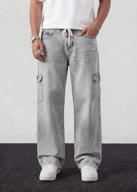 grey vintage cargo jeans