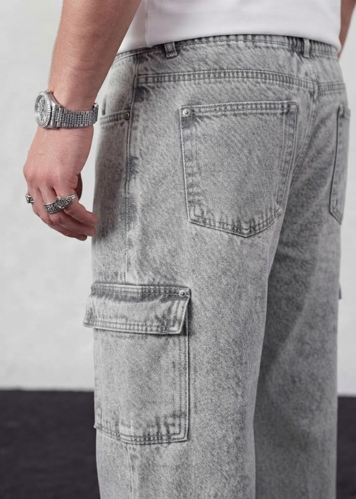 grey vintage cargo jeans